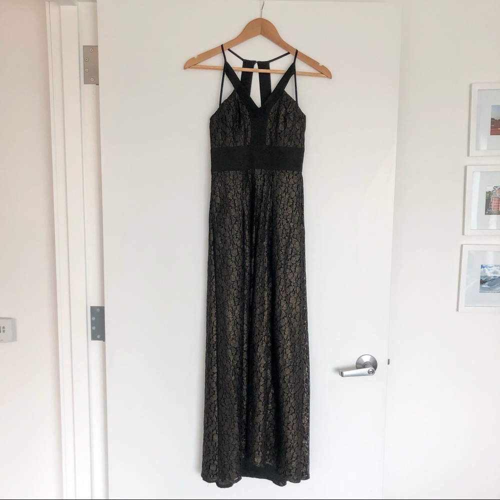 BCBGeneration Black and Gold Evening Gown